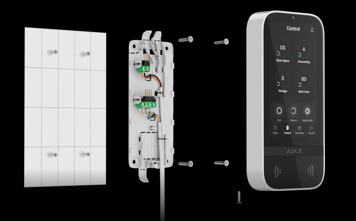Clavier tactile d’alarme filaire Ajax Superior KeyPad TouchScreen Fibra — Auratus Sécurité, Agen (47)